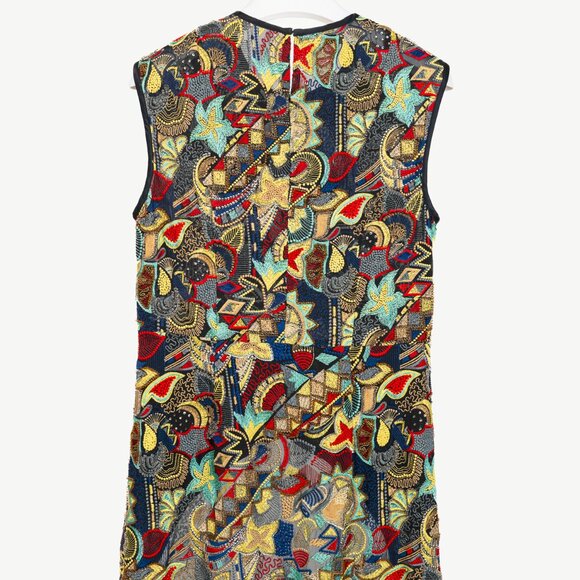 Dries Van Noten SS/15 Runway Multicolour Beaded Sleeveless Hi-Lo Top - Picture 3 of 11
